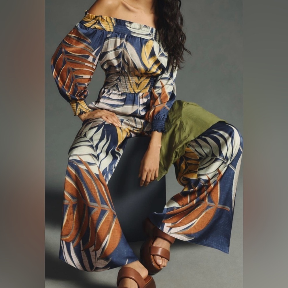 NWT Anthropologie Hutch off Shoulder Jumpsuit Size Medium Petite - Picture 3 of 16